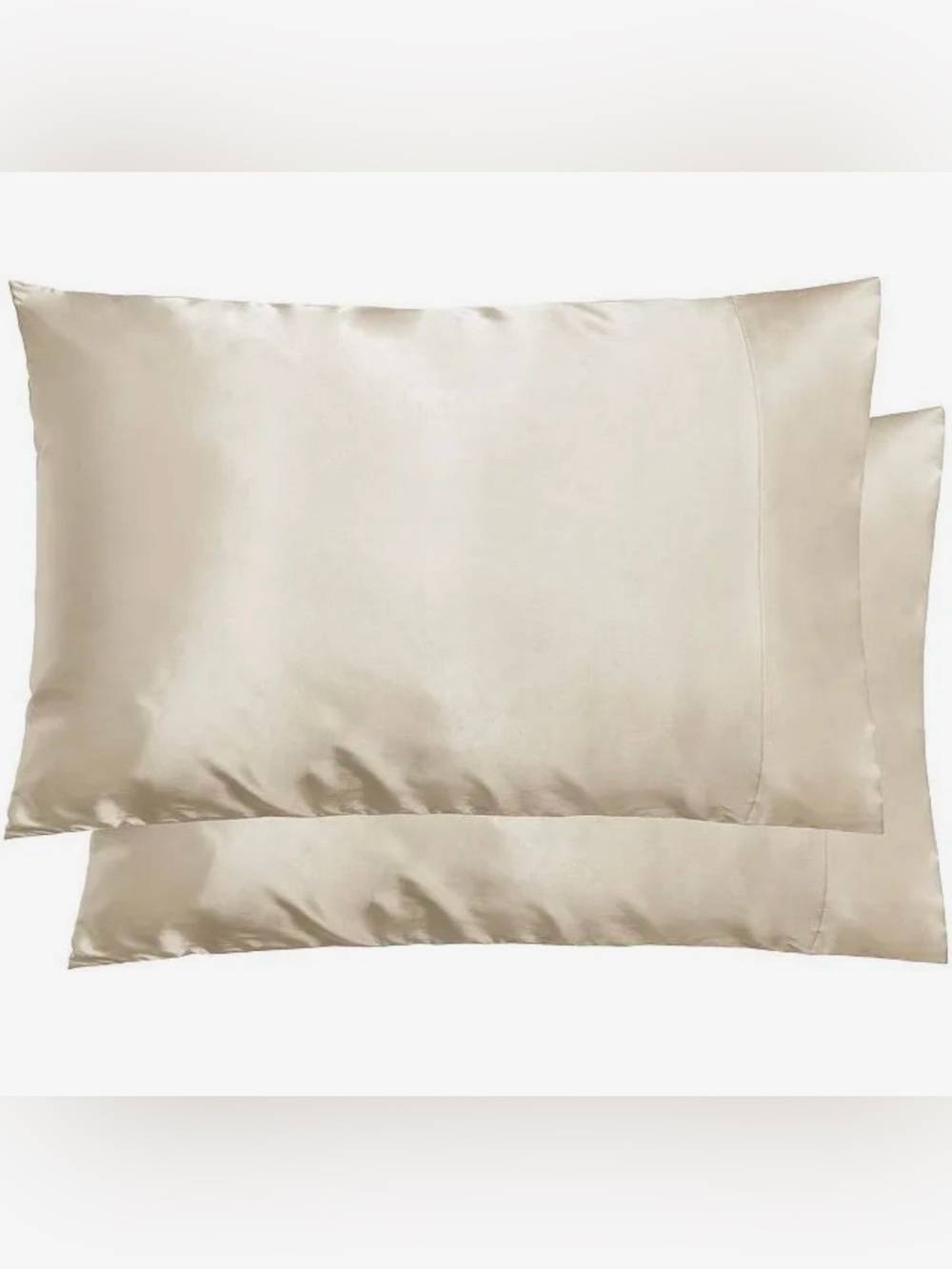 New Set of 2 Night King Satin Beauty Pillowcase - Champagne/khaki
